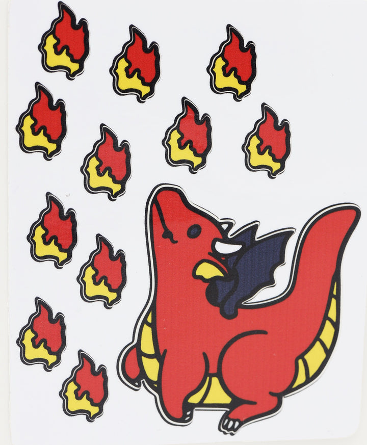 Dragon nd Flames Sticker Sheet
