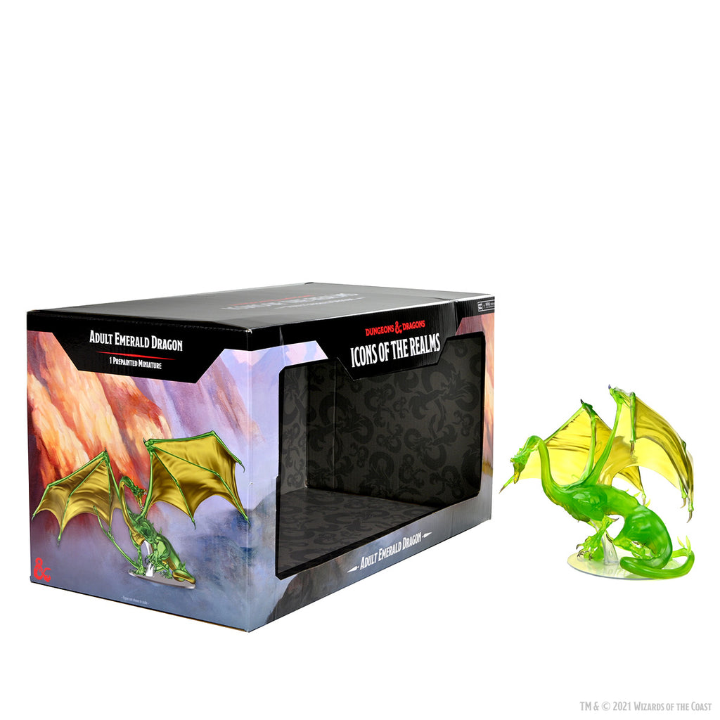 D D Minis Icon of the Realms Adult Emerald Dragon Looking