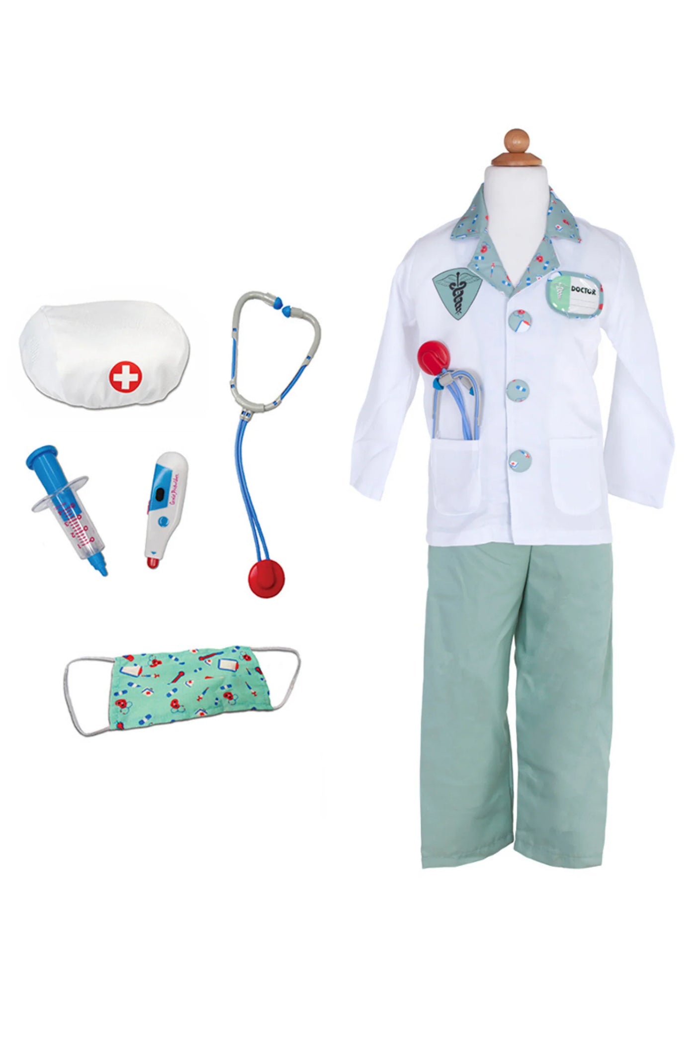 Doctor Set, Includes 8 Accessories, Green, Size 5-6