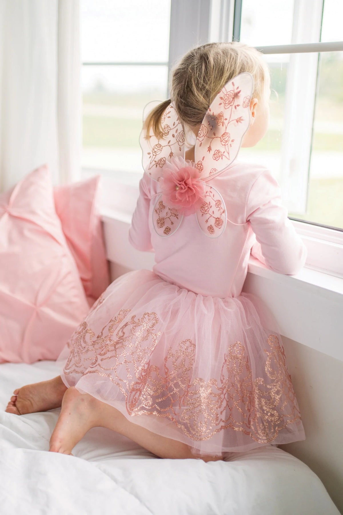 Rose Gold Tutu & Wings Set, Size 4-7