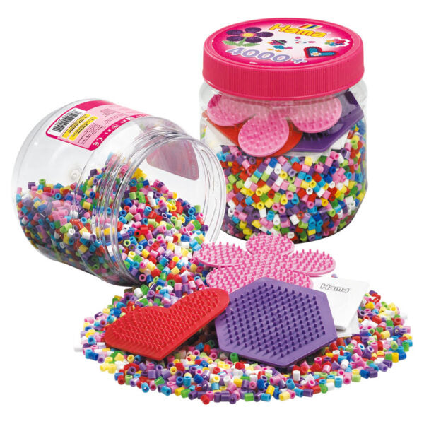 Hama Beads in a Jar - Pink