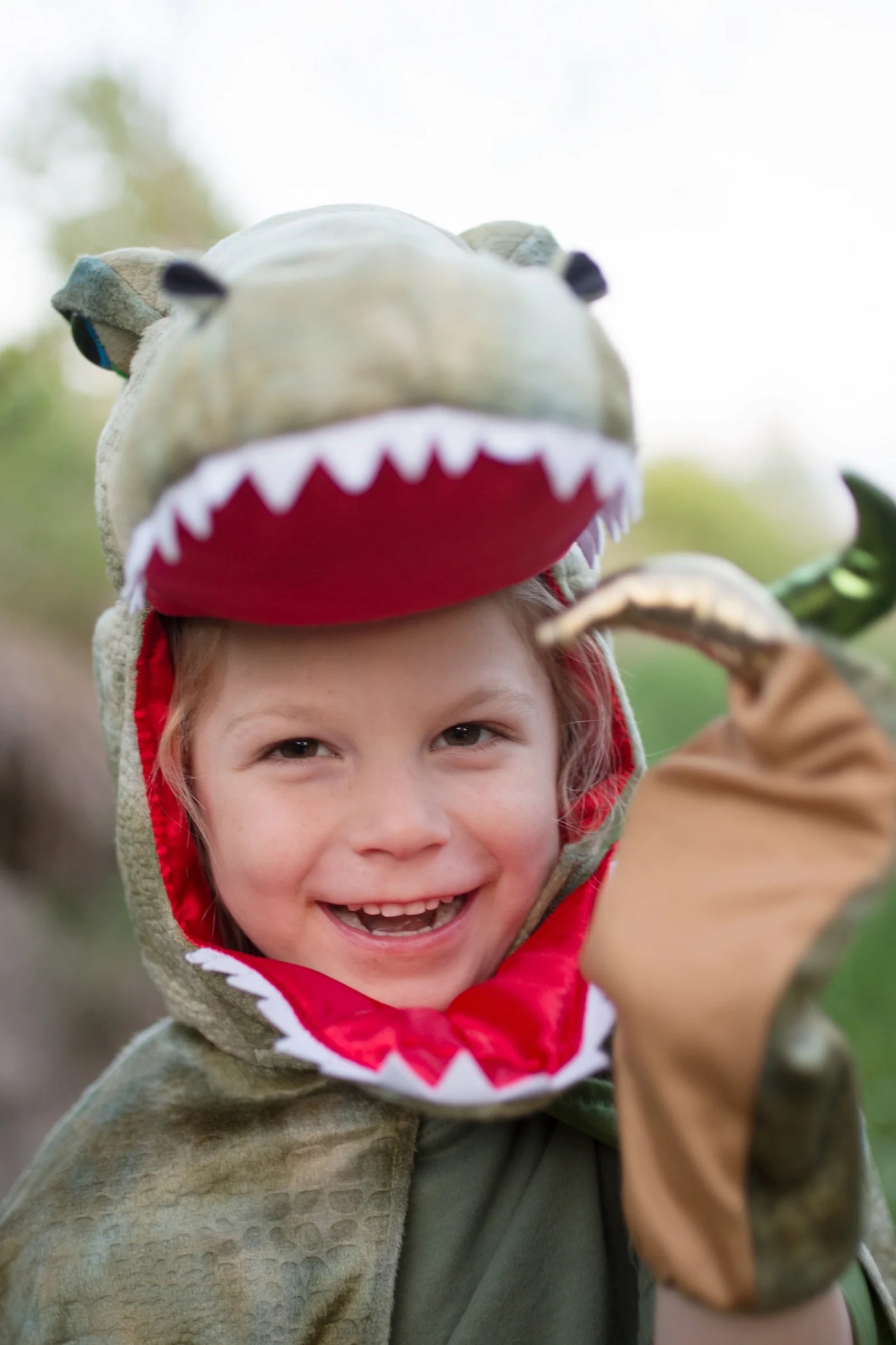 Grandasaurus T-Rex Cape With Claws, Green, Size 7-8