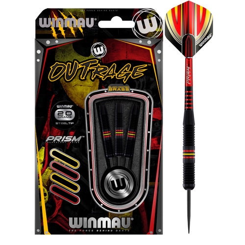 Winmau Outrage Dart Set- Black Brass- 20 grams