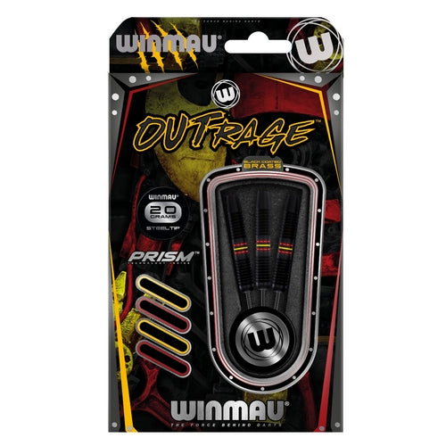 Winmau Outrage Dart Set- Black Brass- 20 grams