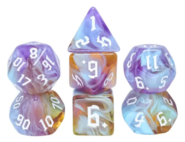 Amethyst Sunset RPG Dice Set