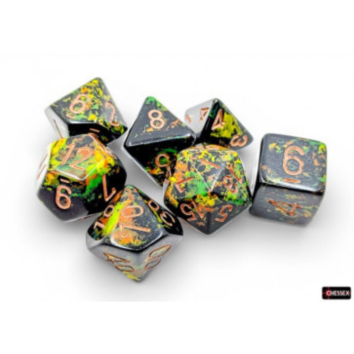 Dice: 7pc: Brush Dice: Polyhedral: Deep Forest