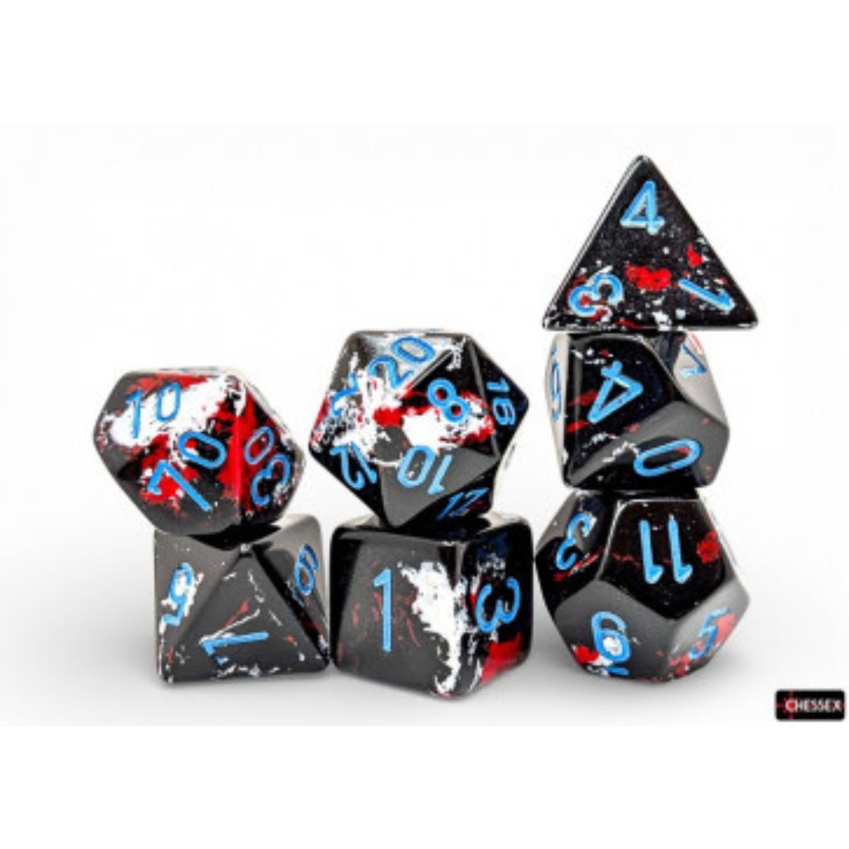 Dice: 7pc: Brush Dice: Polyhedral: Dark Side
