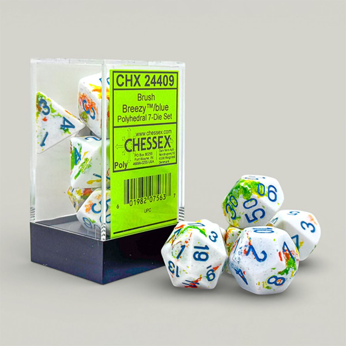 Dice: 7pc: Brush Dice: Polyhedral: Breezy