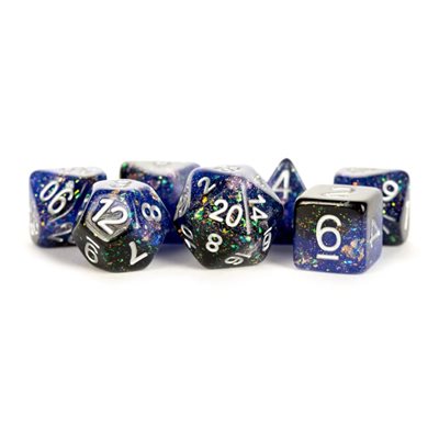 Dice: 7 pc: 16 mm: Resin: Eternal Blue/Black