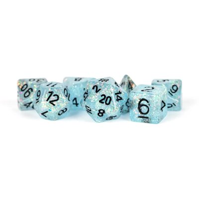 Dice: 7 pc: 16 mm: Resin: Flash Blue