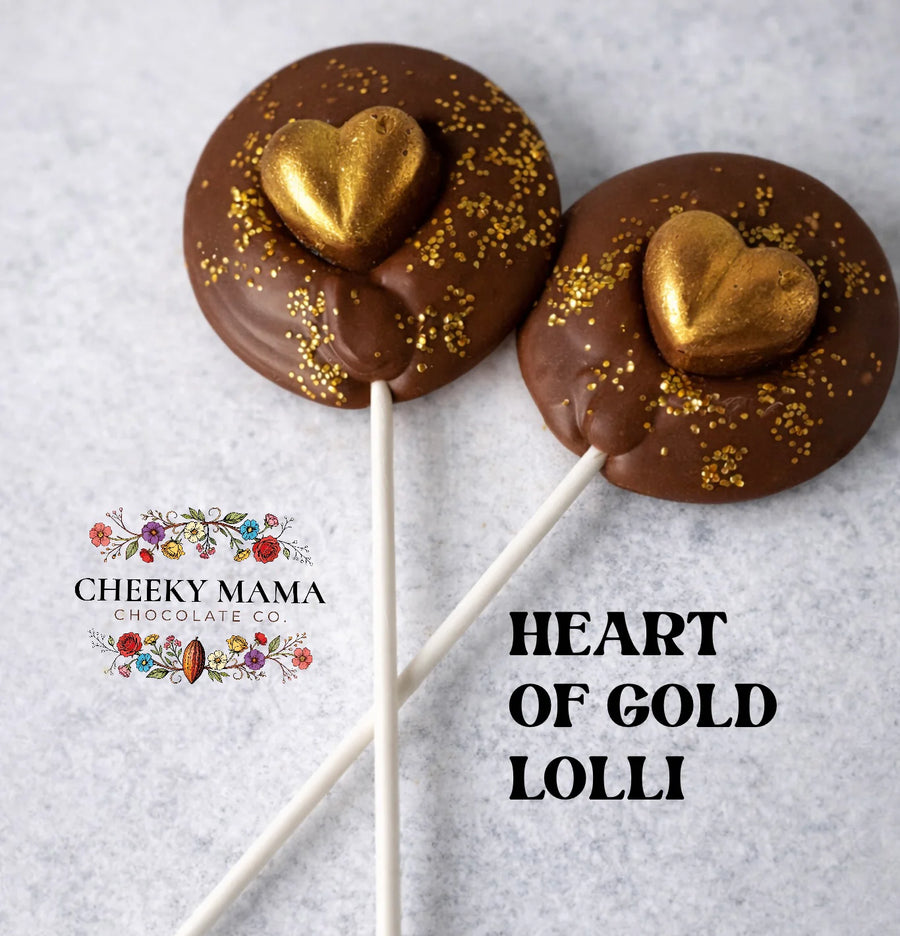 Heart of Gold Lolli - One Artisanal Chocolate Lollipop