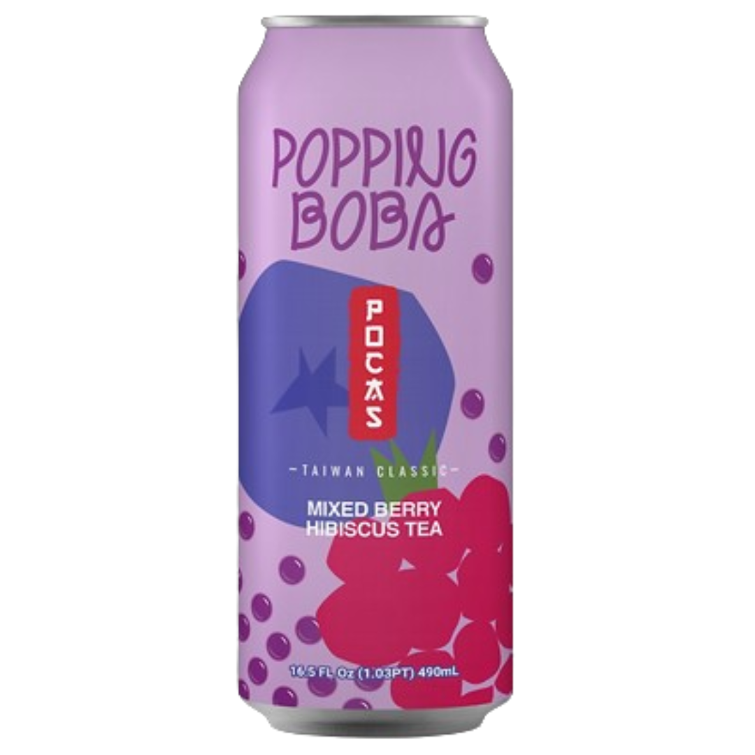 Pocas Popping Boba Mixed Berry Hibiscus Tea 490ml