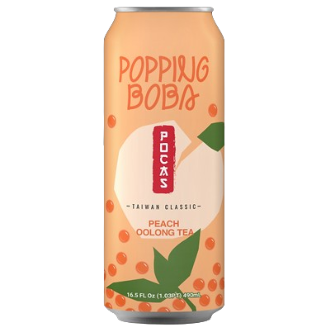 Pocas Popping Boba Peach Oolong Tea 490ml