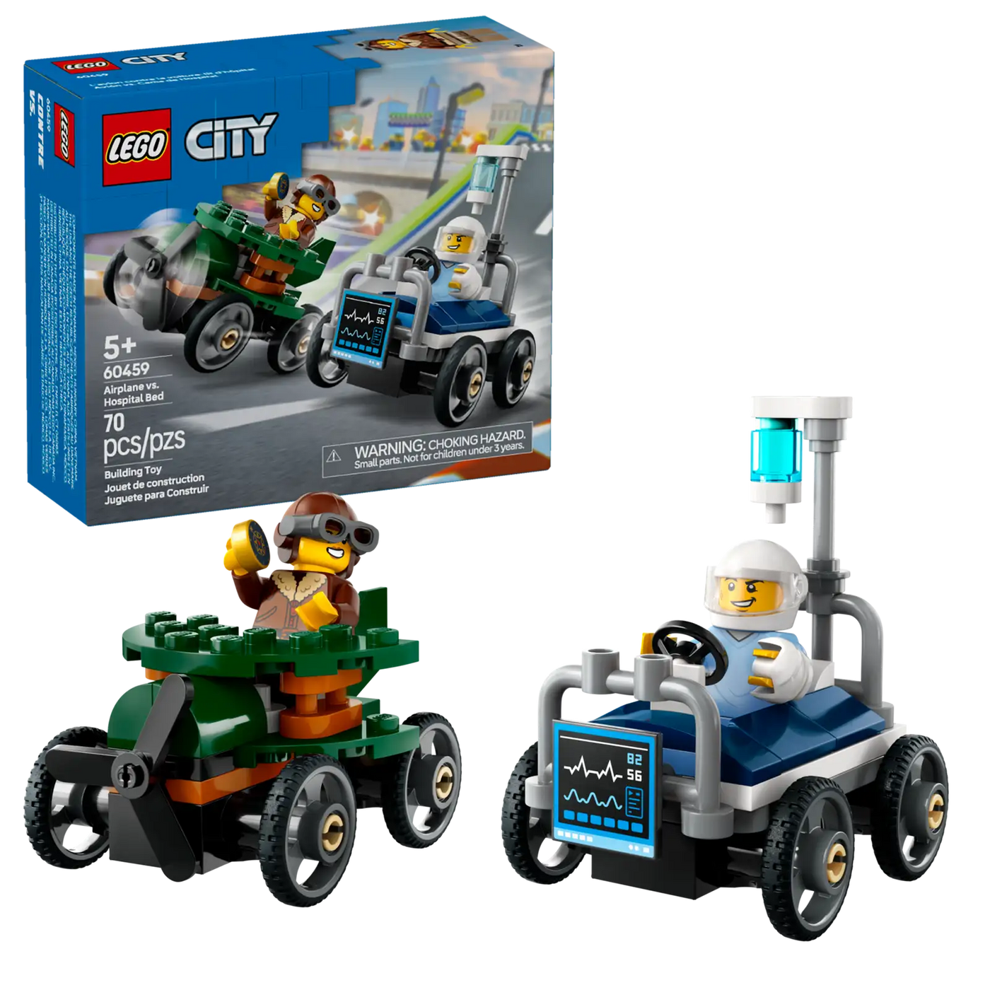 Airplane  vs. Hospital Bed Race Car Pack