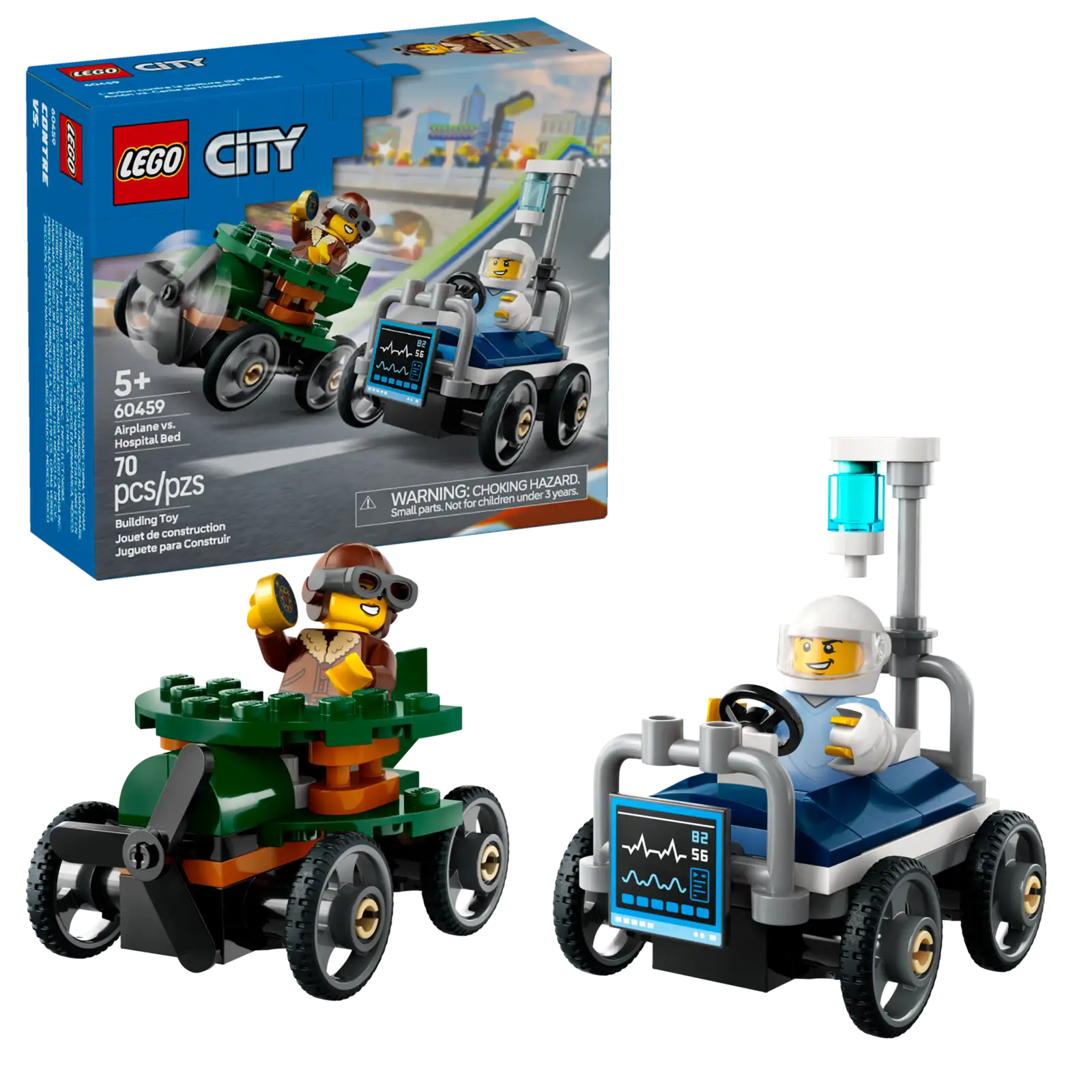 Airplane  vs. Hospital Bed Race Car Pack
