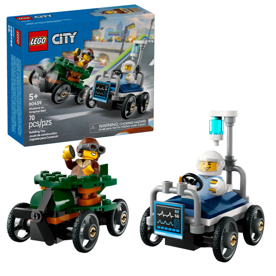 Airplane  vs. Hospital Bed Race Car Pack