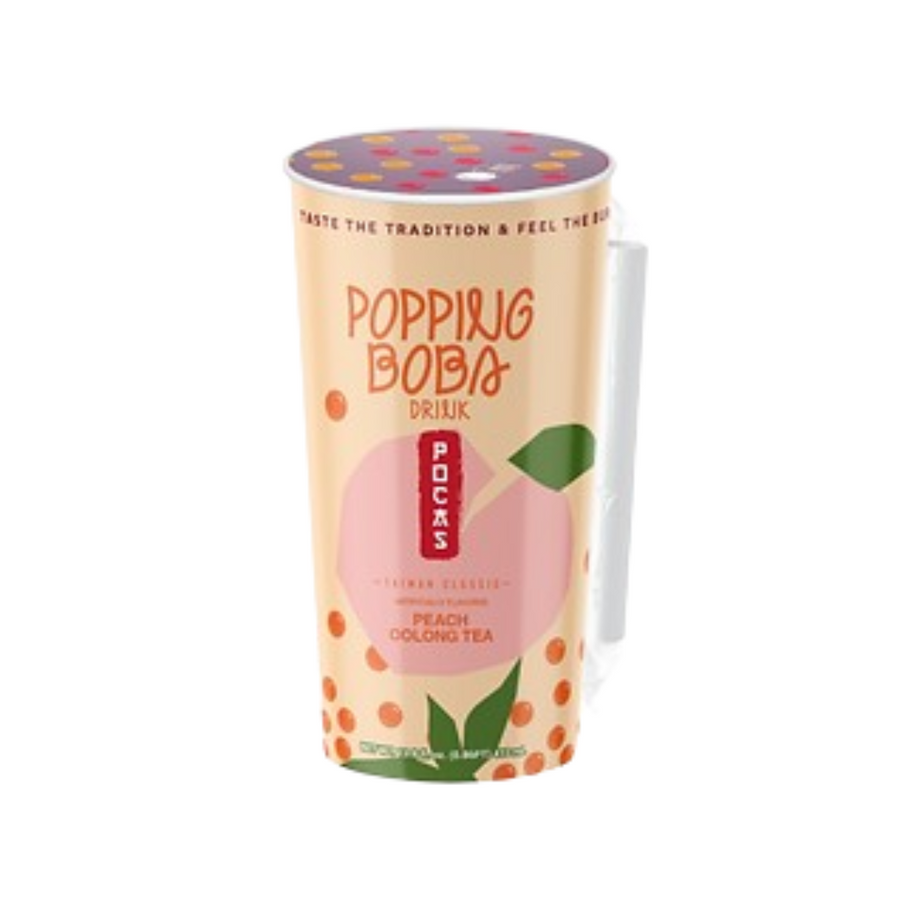 Pocas Popping Boba RTD Peach Oolong Tea 450ml