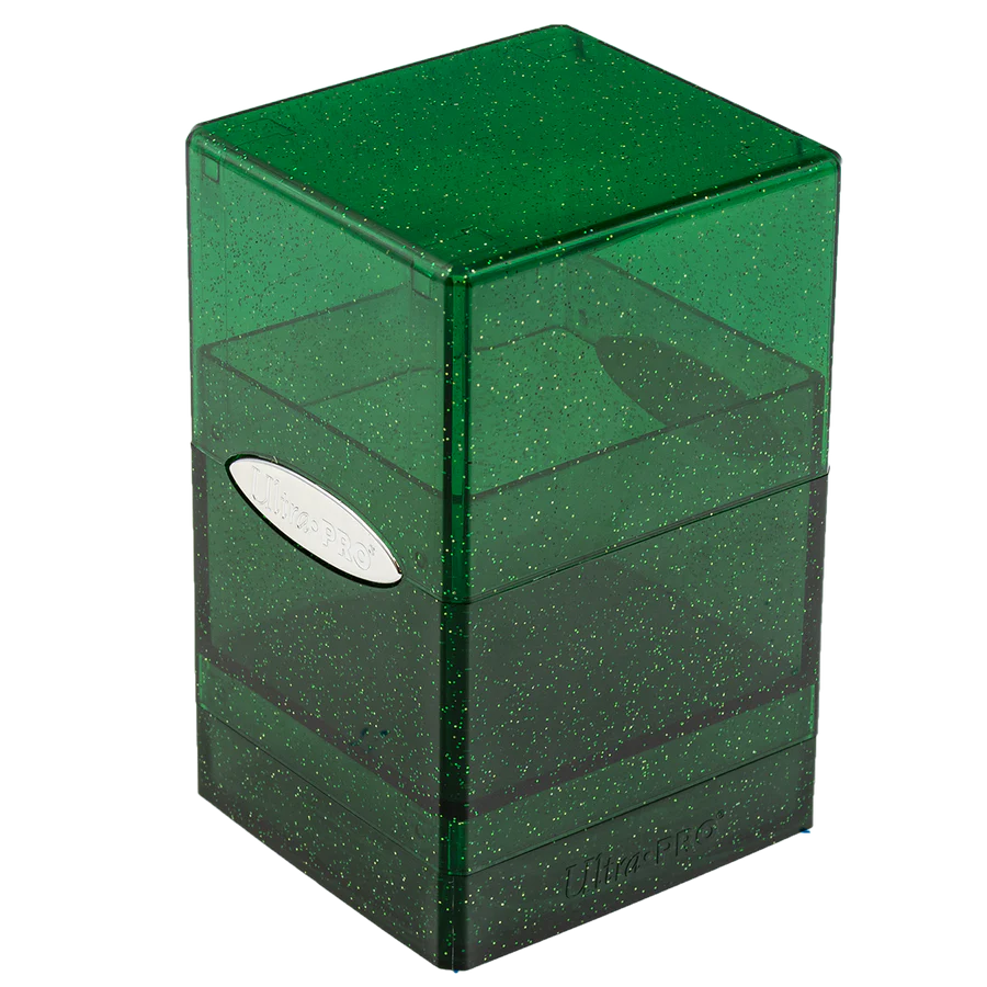 Deck Box Satin Cube - Glitter Green