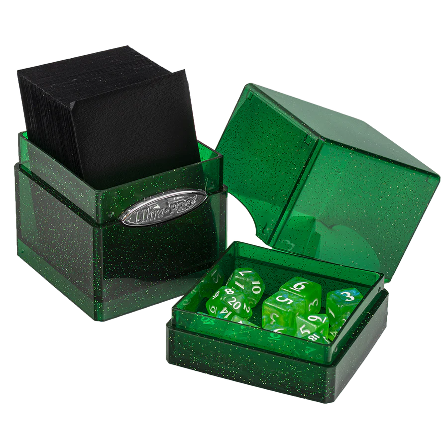 Deck Box Satin Cube - Glitter Green