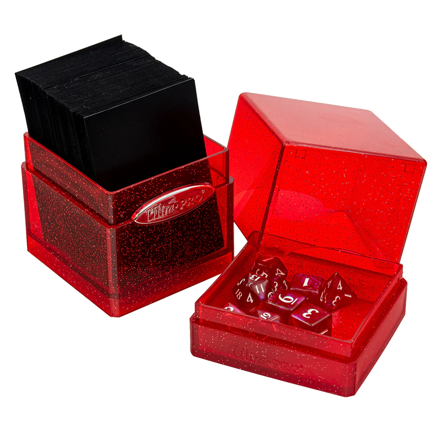 Deck Box Satin Cube - Glitter Red