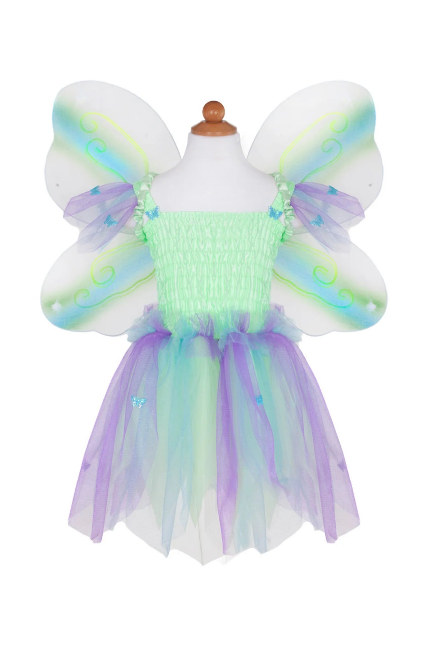 Butterfly Dress with Wings and Wand - Green size 5-6