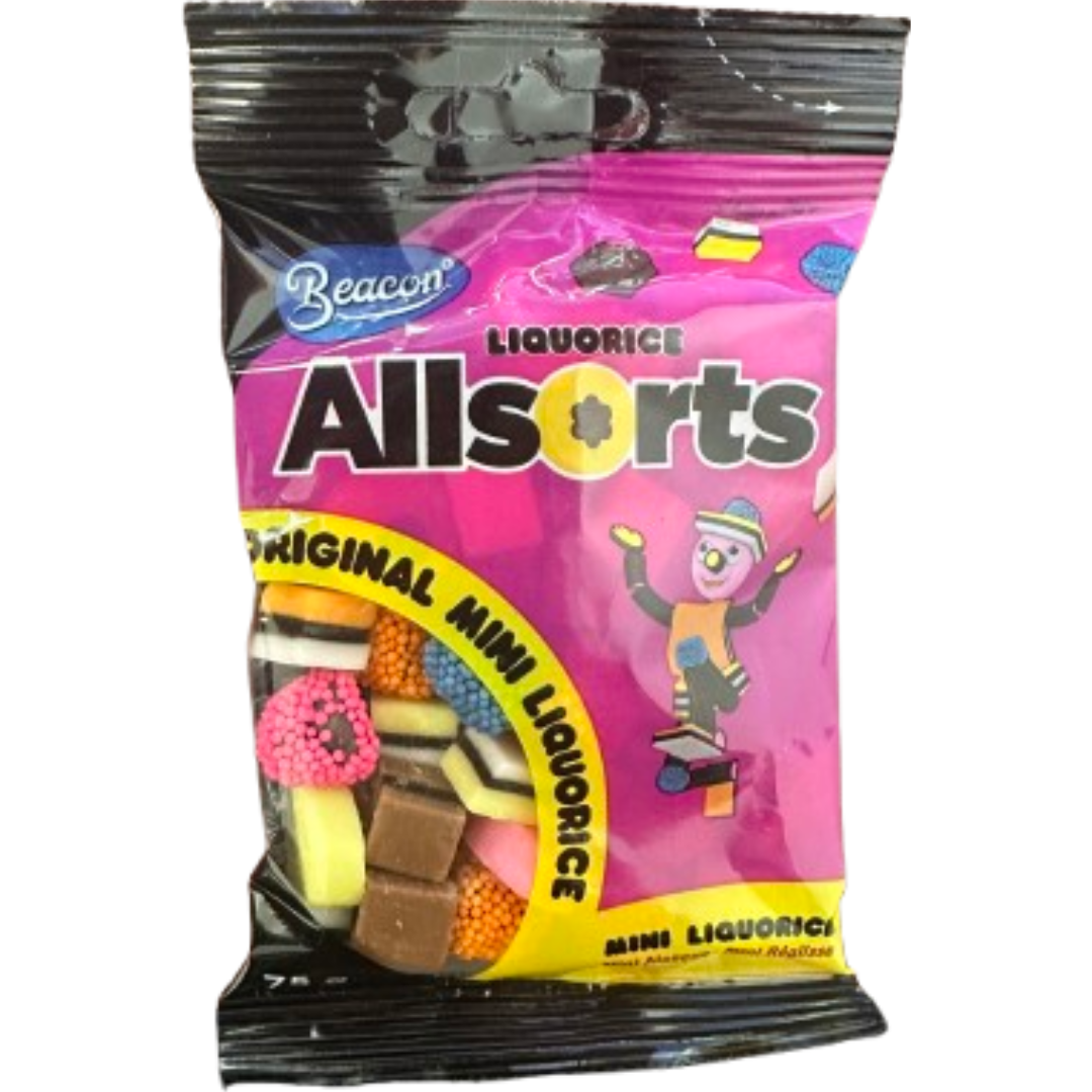 Beacon Allsorts Original Mini Liquorice South Africa Peg Bag 75g