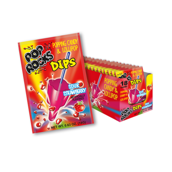 Pop Rocks Dips Sour Strawberry