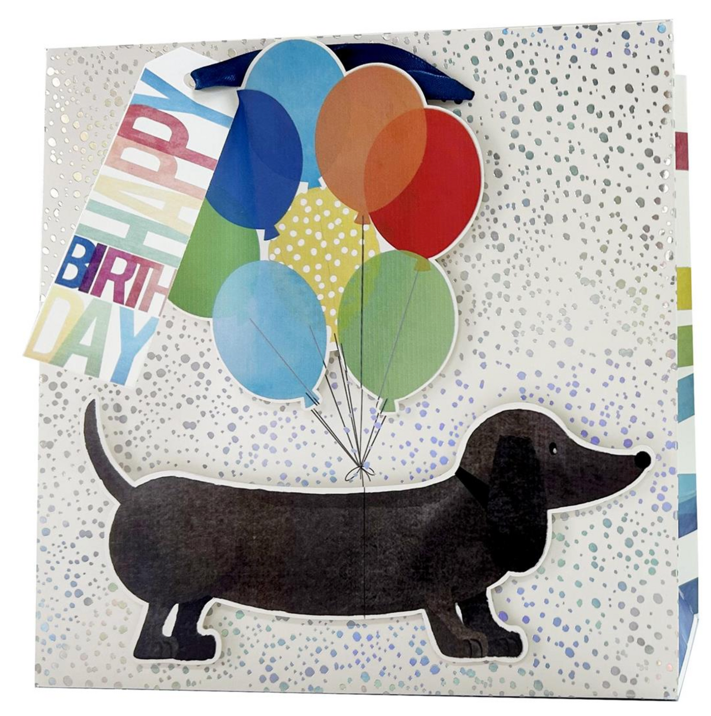 Gift Bag - Dog with Balloons - Med