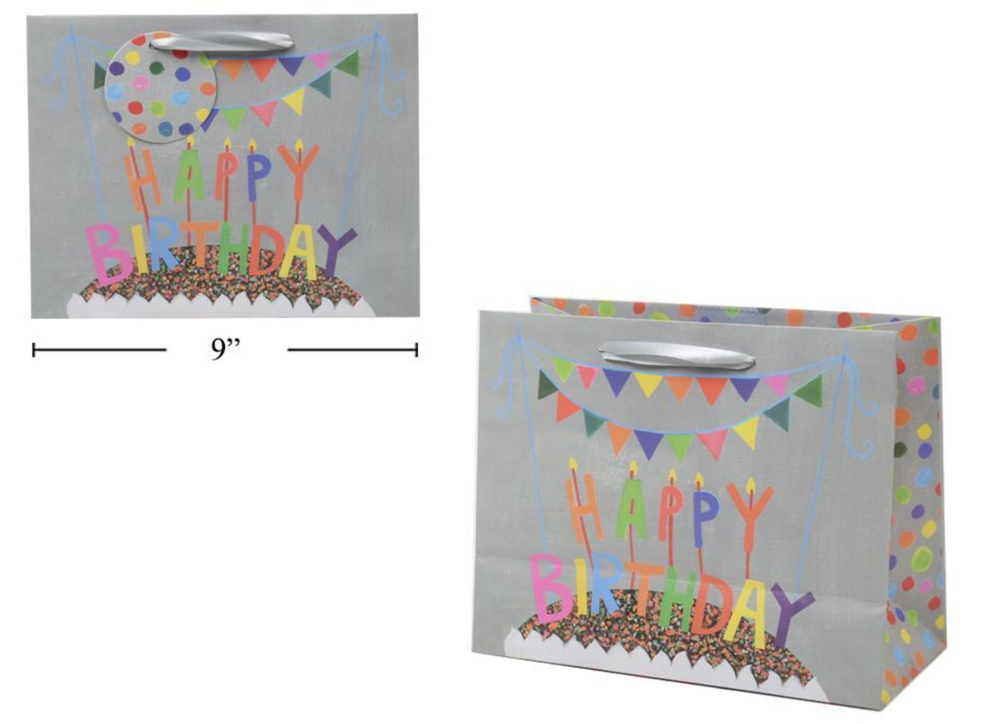 Happy Birthday Gift Bag -Cake  9"