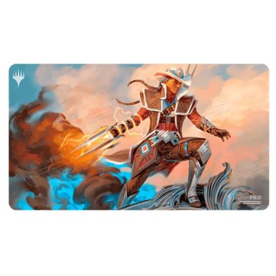 Outlaws of Thunder Junction Annie Flash, The Veteran Standard Gaming Playmat Key Art for Magic: The Gathering