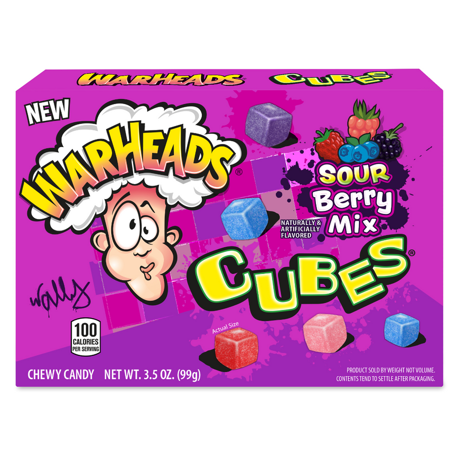 Warhead Sour Berry Mix Cubes Theatre Box