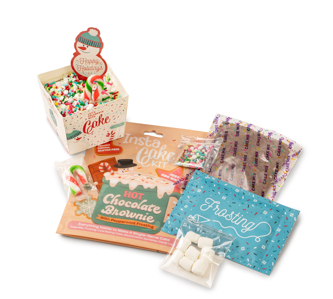 InstaCake Hot Chocolate Brownie with Peppermint Frosting