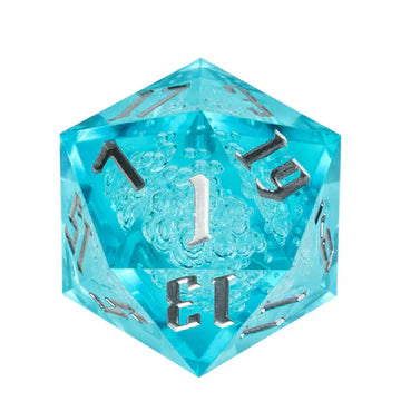 55mm Titan D20 - Sharp Edge Cyan Bubbles