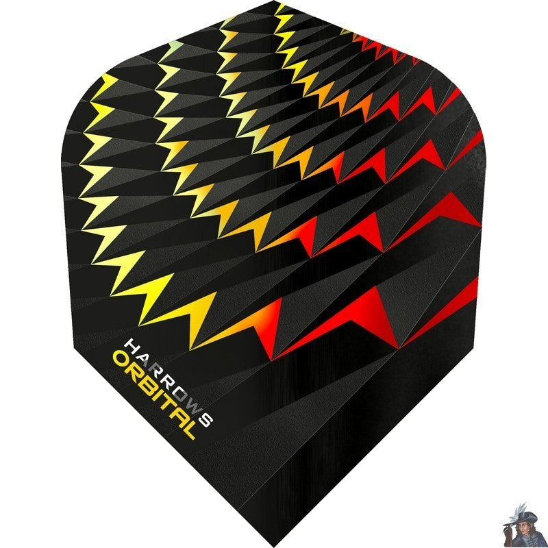 Harrows Dart Flights - Orbital Yellow/Red