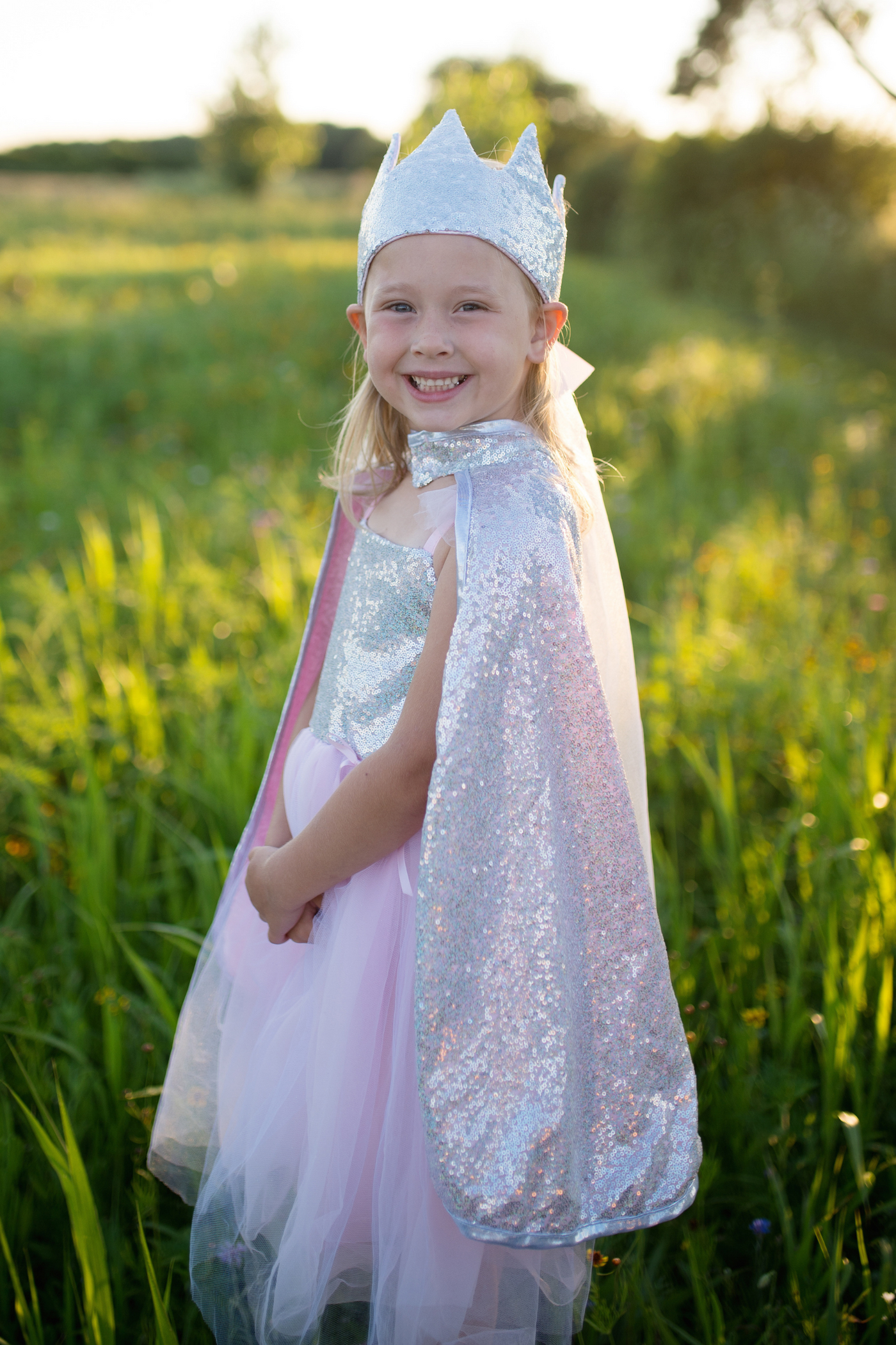 Silver Sequins Cape (size 5-6)