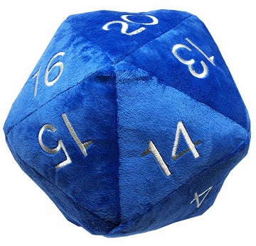 Giant Plush D20 Blue with Silver