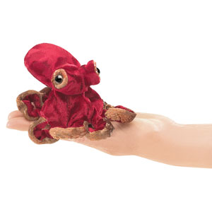 Mini Red Octopus  Finger Puppet