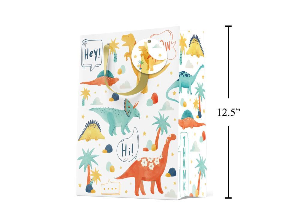 Paper T., Large Gift Bag,  Cute Dinos, Matte,