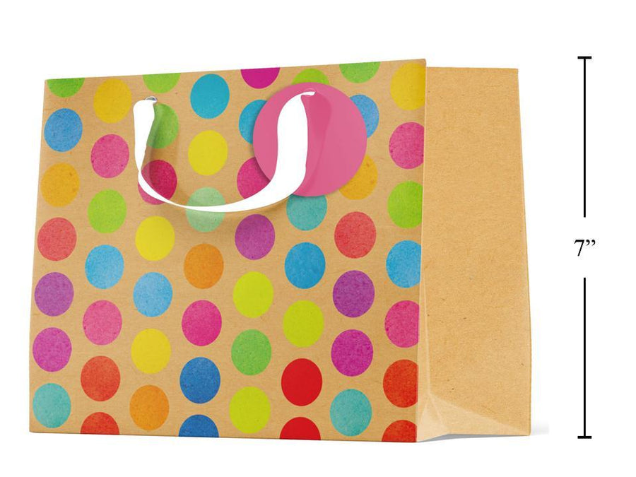 Paper T., Medium Gift Bag, Horiz. Dots, Matte/HS,