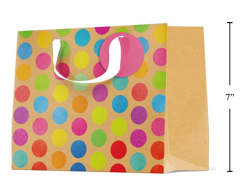 Paper T., Medium Gift Bag, Horiz. Dots, Matte/HS,