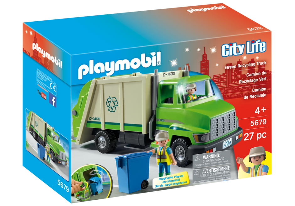 Green Recycling Truck