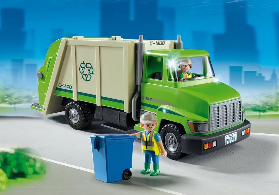 Green Recycling Truck