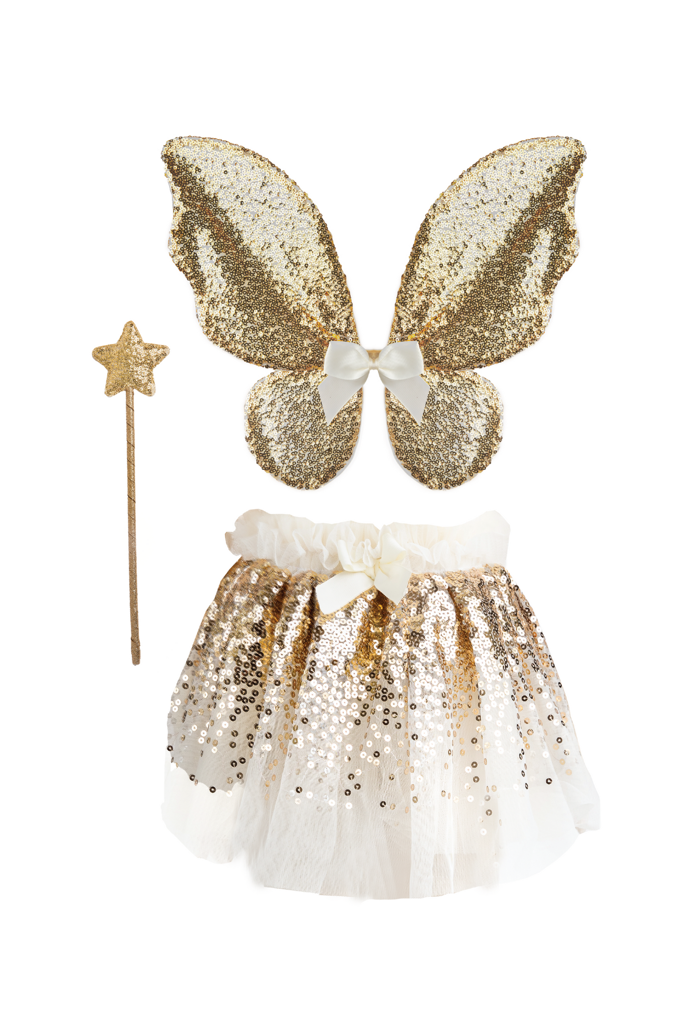 Gracious Gold Sequins Skirt, Wings and Wand