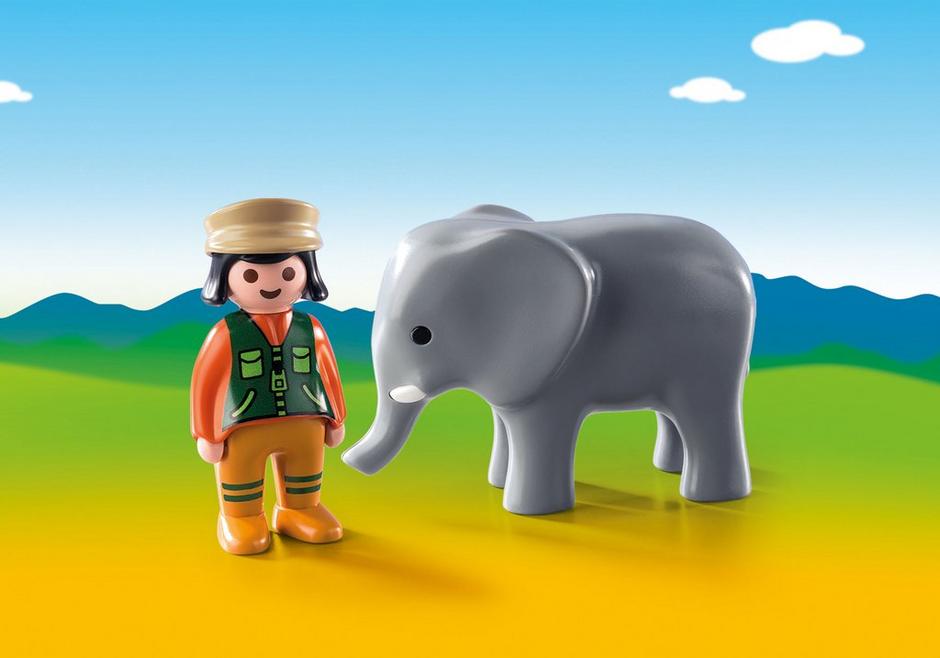 Playmobil 123 Zoo Keeper with Elephant