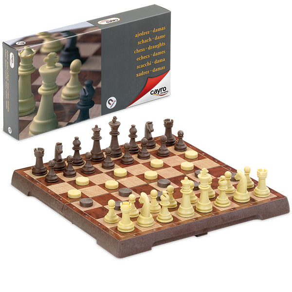 Magnetic Chess & Draught Set - Medium