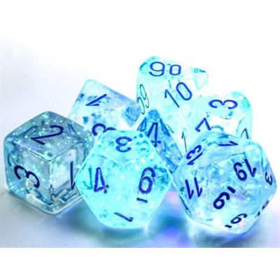 Borealis: 7Pc Dice Set Icicle / Light Blue Luminary