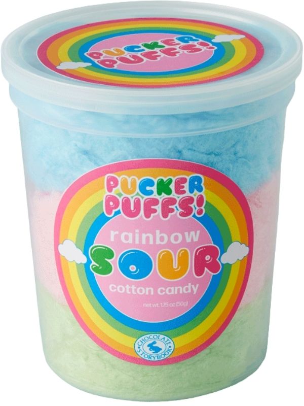 Cotton Candy Pucker Puffs! Rainbow Sour