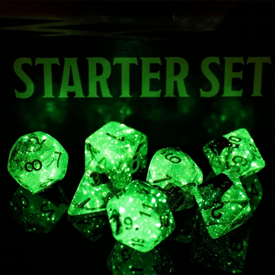 Glow in the Dark Storm Chaser RPG Dice Set