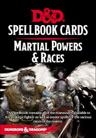 D&D Spellbook Cards Martial Powers and Races