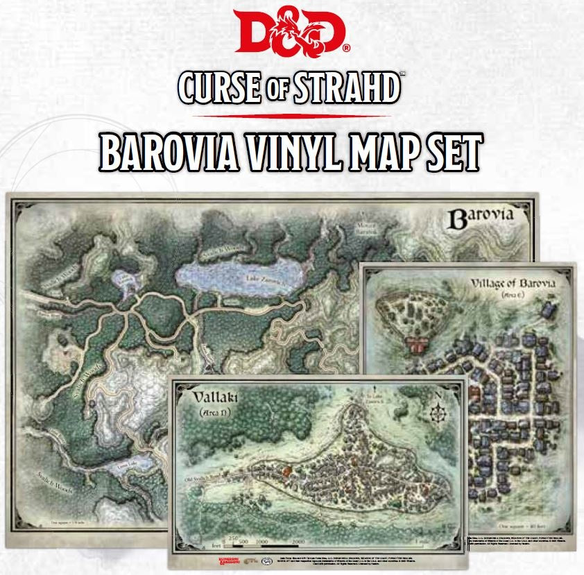 Dungeons & Dragons: Curse of Strahd Map Set (24x16, 14x9, 13x10 in)